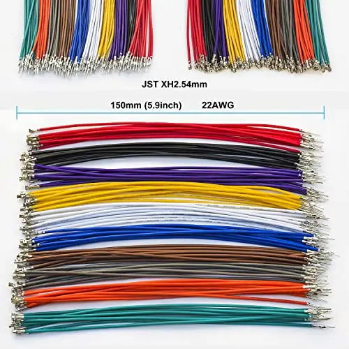 JST Connector Kit 2.5mm Pitch JST-XH 2.54 Male Female Connector with  22AWG Pre-Crimped Cables,XH 2.54mm Connector (XH-MF-Kit)