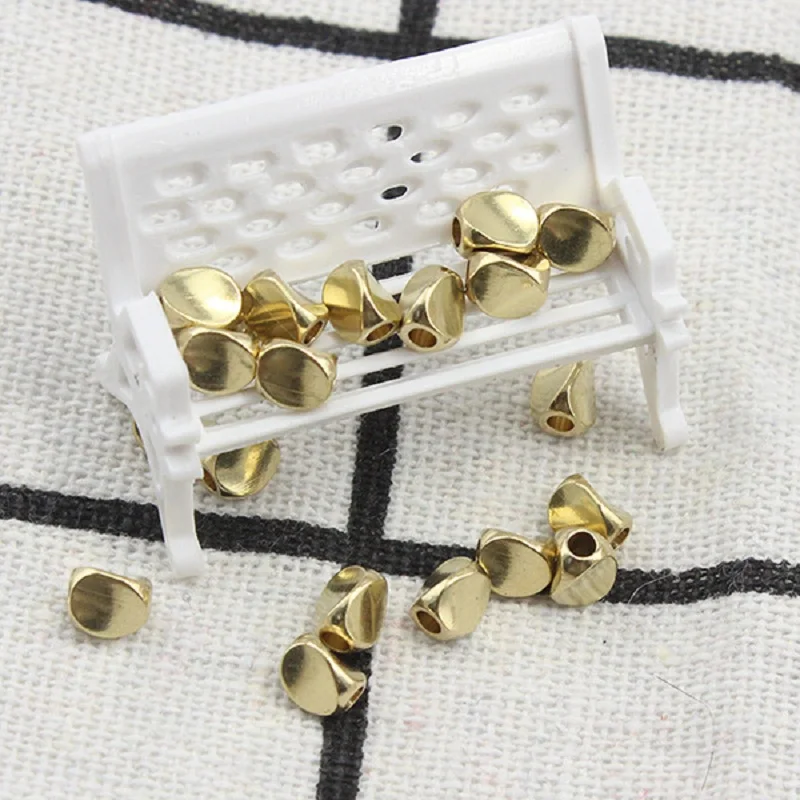 50Pcs 1.5mm 2mm Hole Irregular Twisted Brass Spacer Loose Beads For DIY Necklace Bracelet Jewelry Making Findings