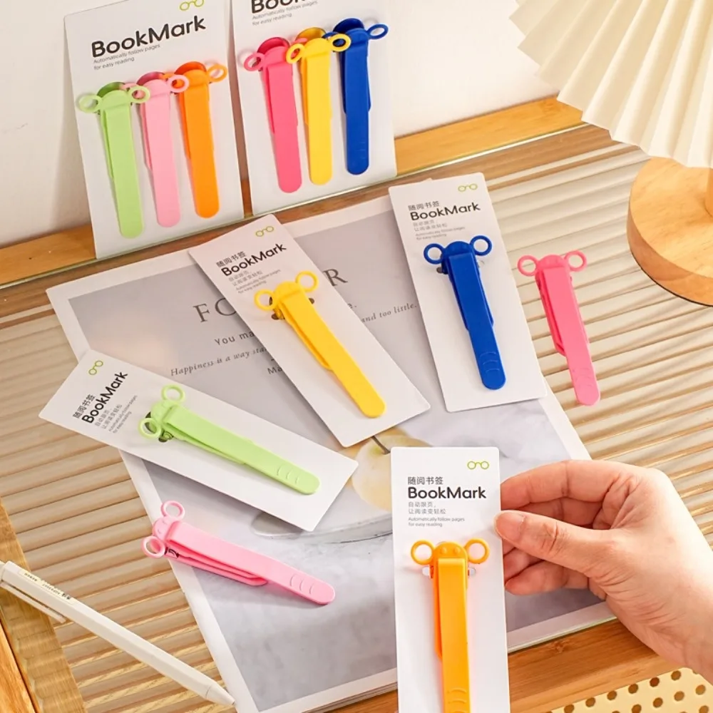 1PC/Set Creative Silicone Bookmark Clip Cute Elephant Automatically Follows Page Flipping with Pen Holder Book Marks for School