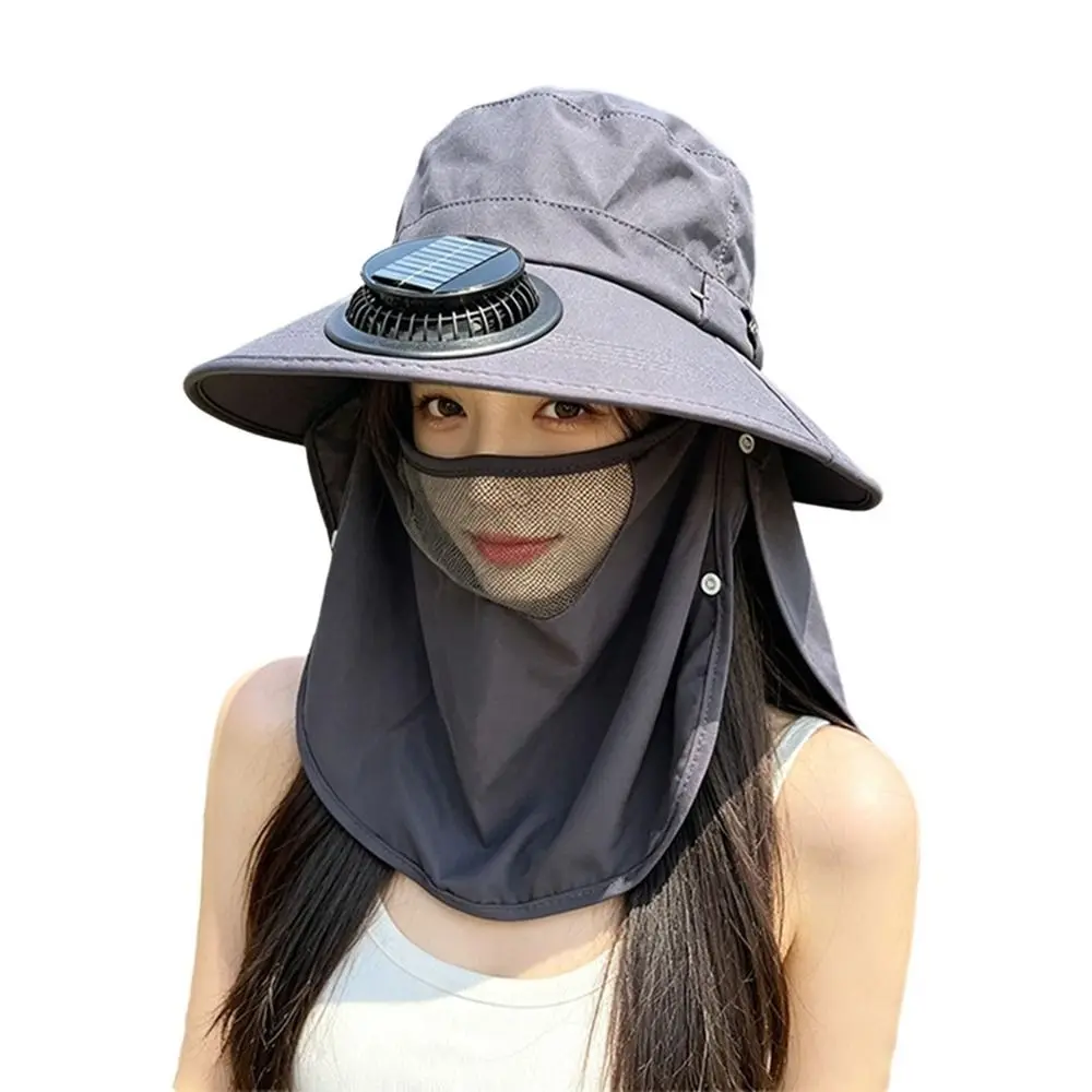 New Breathable Solar Fan Cap Quick Dry with Fan Fisherman Hat Sun Protection Bucket Hat Outdoor