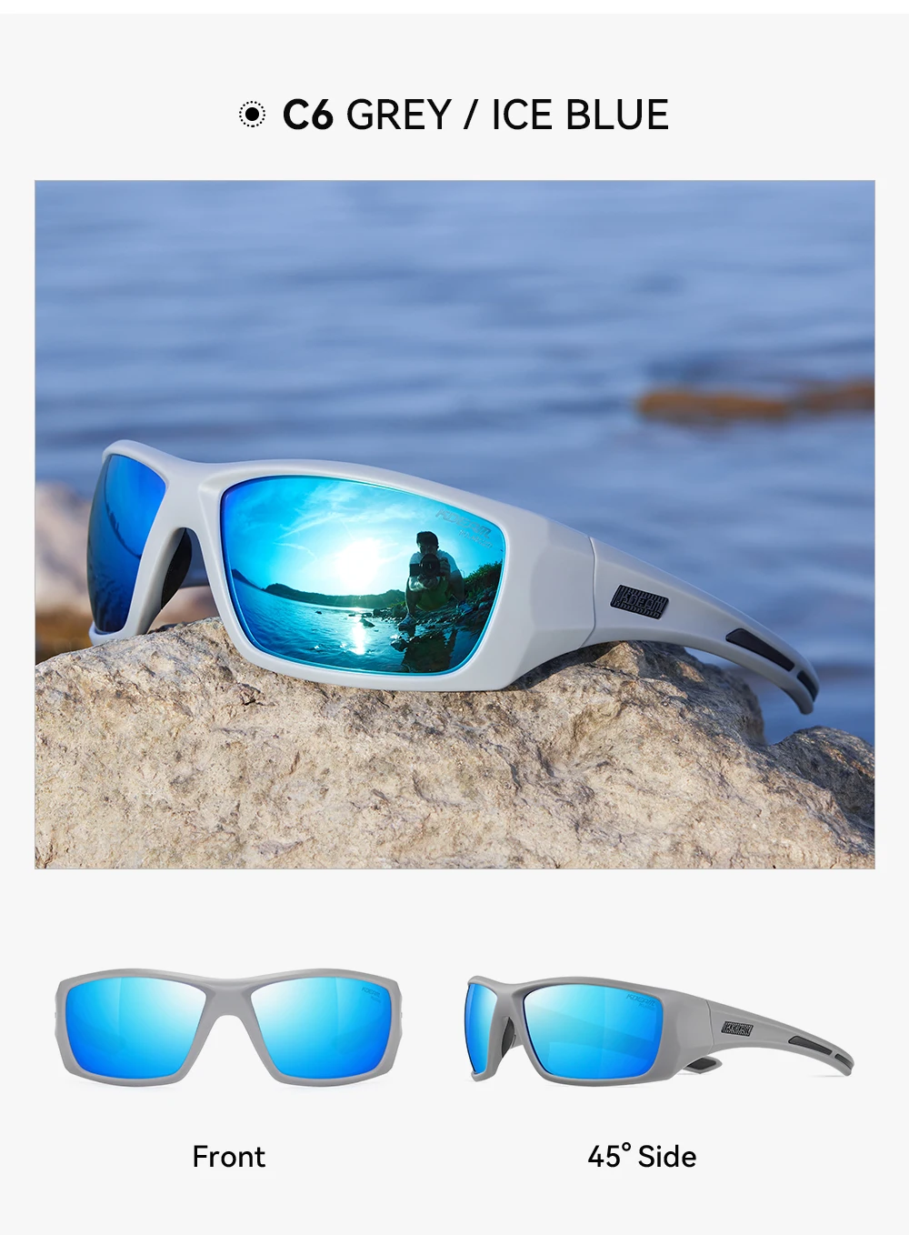 Kdeam Herren Fahrrads onnen brille polarisiert große Elastizität von tr90 Material Reit sonnenbrille 1,2mm Dicke Polarisation gläser – Detail 17