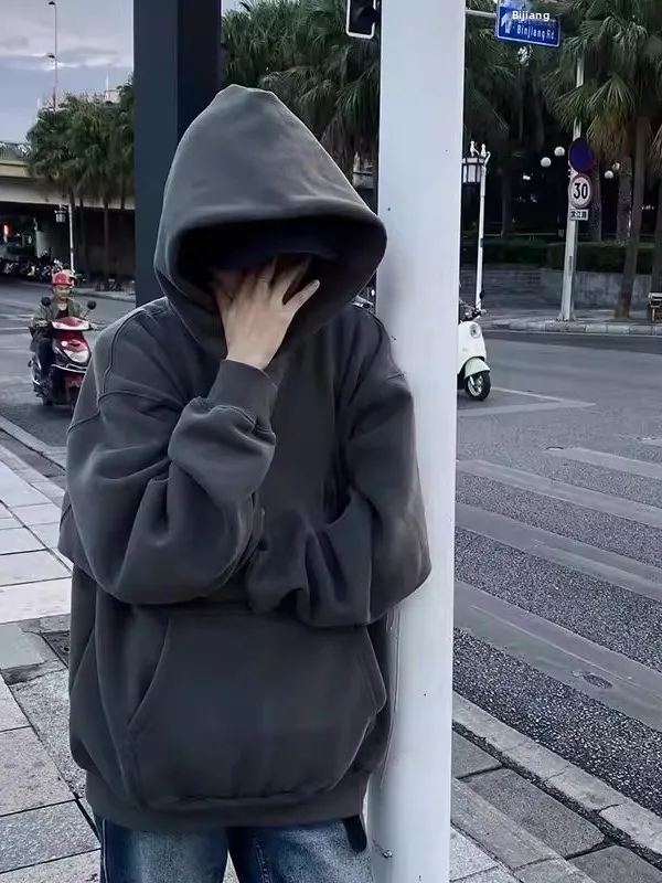 

Heavyweight 300 Pou Basic Hoodie ex Loose Fit Hard And Stiff Autumn Winter American Sle Jaet Sweatirt Casual Wear