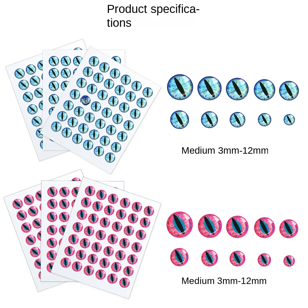 2024 2 مللي متر-12 مللي متر عيون طعم السمك 5D محاكاة 5D الثلاثية الأبعاد العين الالتصاق الرقص الحرف الصيد الطعم عيون
