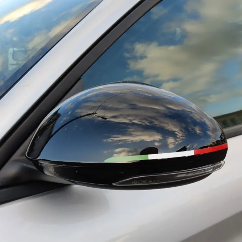 2X Car Rearview Mirror Sticker For Alfa Romeo Sportiva Giulia Giulietta 159 156 MITO Stelvio Fiat 500 Abarth 595 695 Punto TIPO view 4