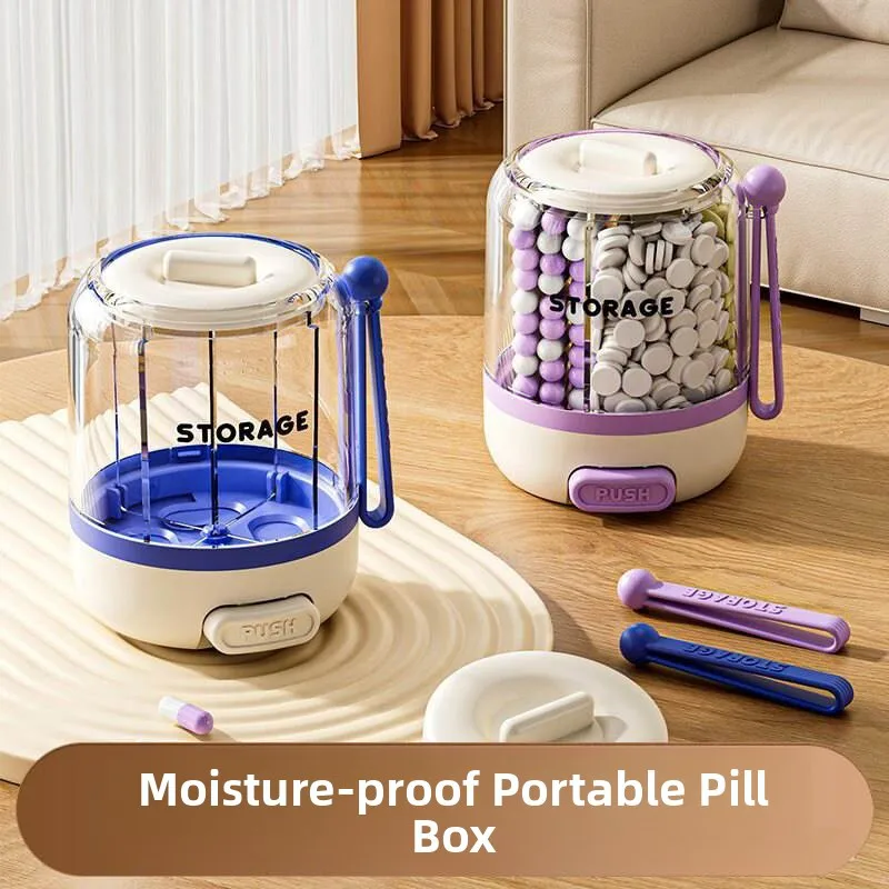 

Портативный органайзер для лекарств большой емкости, водонепроницаемый, для ежедневного приема таблеток, дорожный контейнер для хранения, напоминание о приёме лекарств