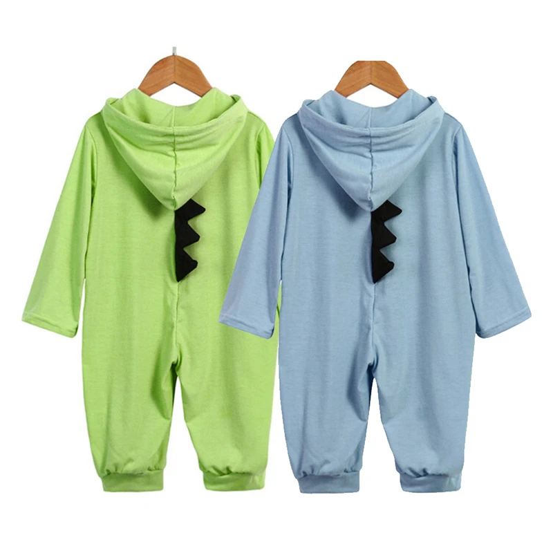 

Spring Newborn Infant Baby Boys & Girls Long Sleeved Hooded Dinosaur Romper One-piece Crawling Suit Baby Clothing