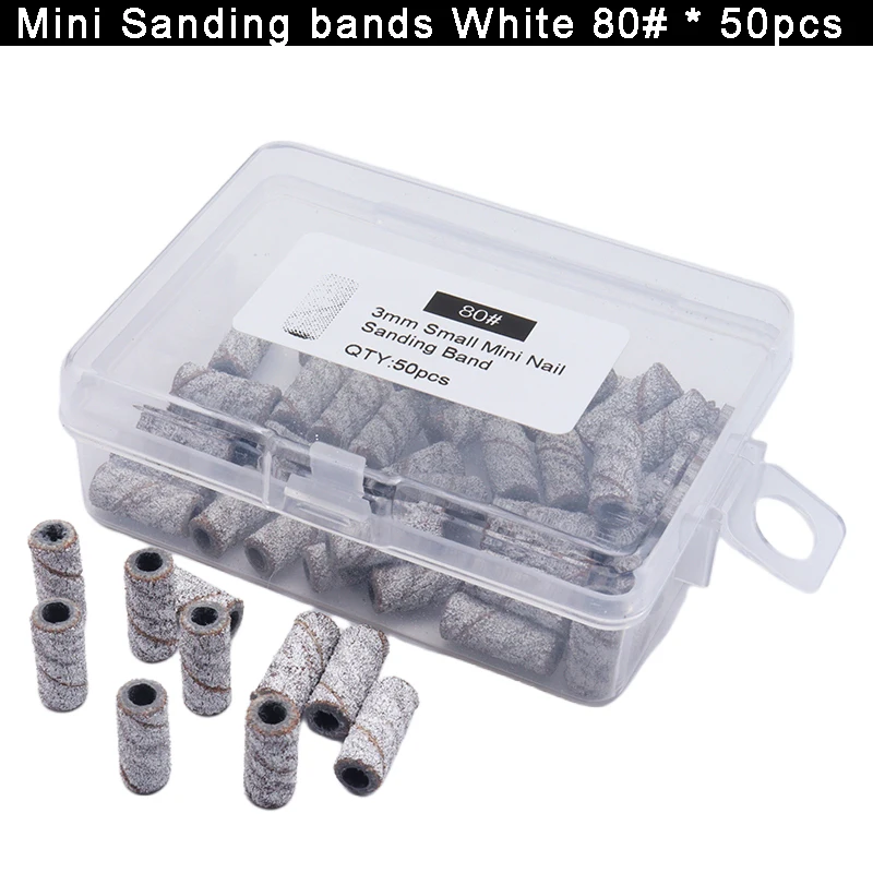 Mini bandes de ponçage zébrées avec mandrin, forets à ongles en acier inoxydable, outil de manucure électrique, accessoires, 3mm