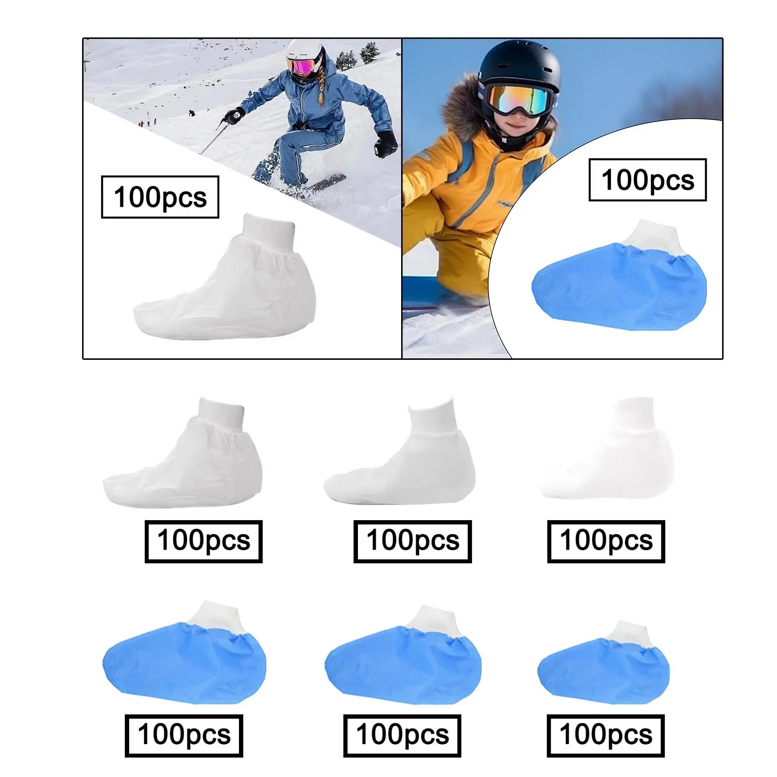 

50 Pairs Disposable Ski Foot Covers Protectors Nonwoven Fabric Reliable