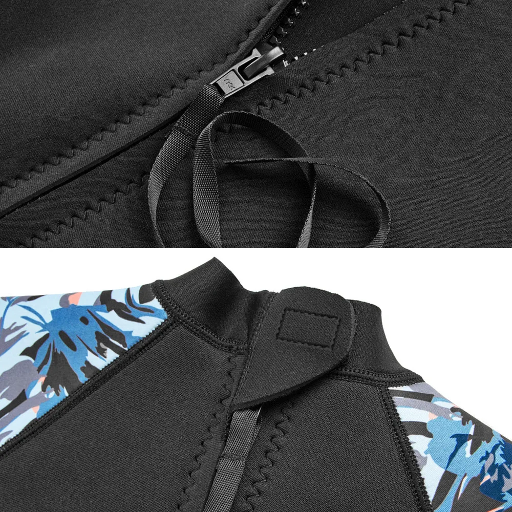 3 mm Damen-Neoprenanzug mit langen Ärmeln, Neopren, einteiliger Tauchanzug, Badeanzug, warm halten, Surfen, Tauchen, Kajakfahren, Freitauchen, Schwimmen – Detail 7