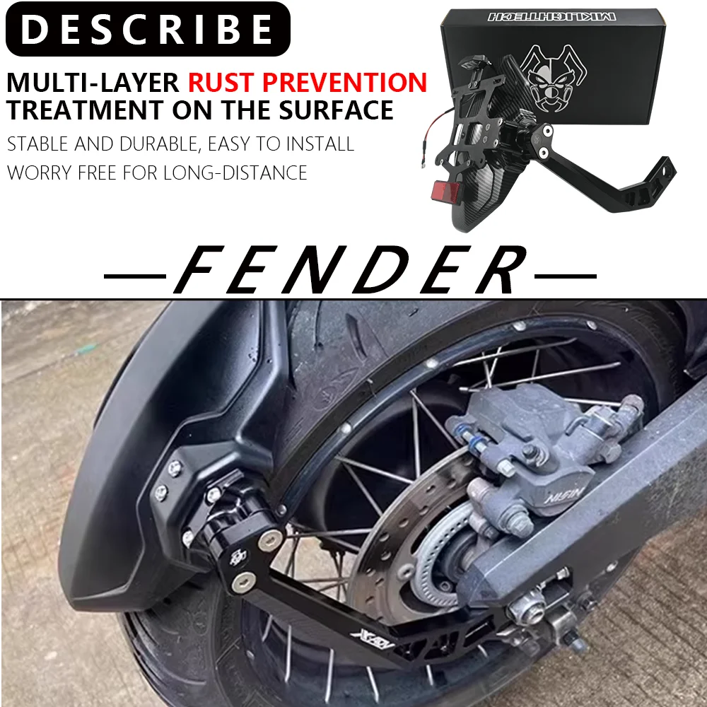 MTKRACING For XADV 750 2017 2018 2019-2025 Motorcycle Mudguard wheel splash protection Fender with/without License Plate Bracket