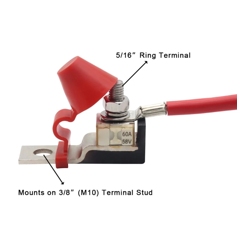 60A 100A 150A 200A 250A 300A Batterij Zekering Mrbf Oppervlak En Terminal Mount Zekering Blokken Marine Batterij Terminal Houder