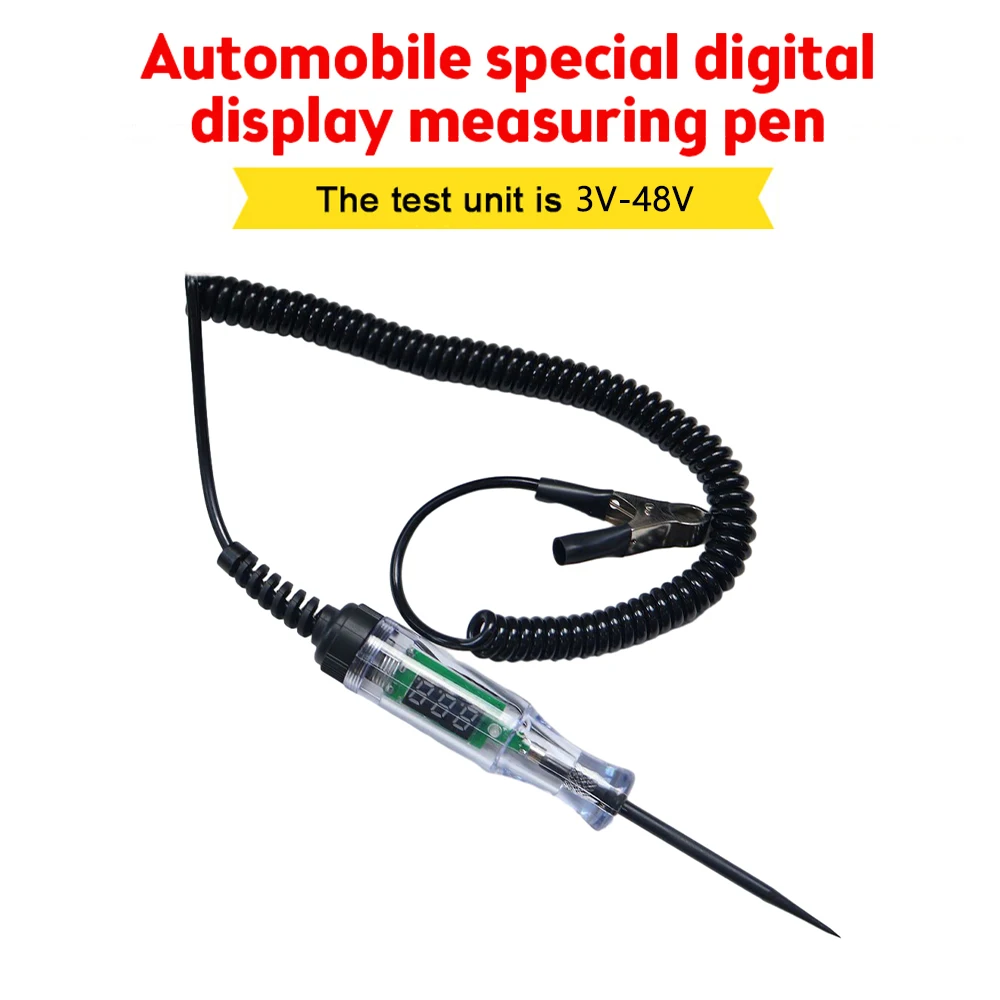 DC3-48V Voltage Tester Pen LCD Digital Display Voltage Measuring Pen Car Circuit Tester Auto Repair Tools