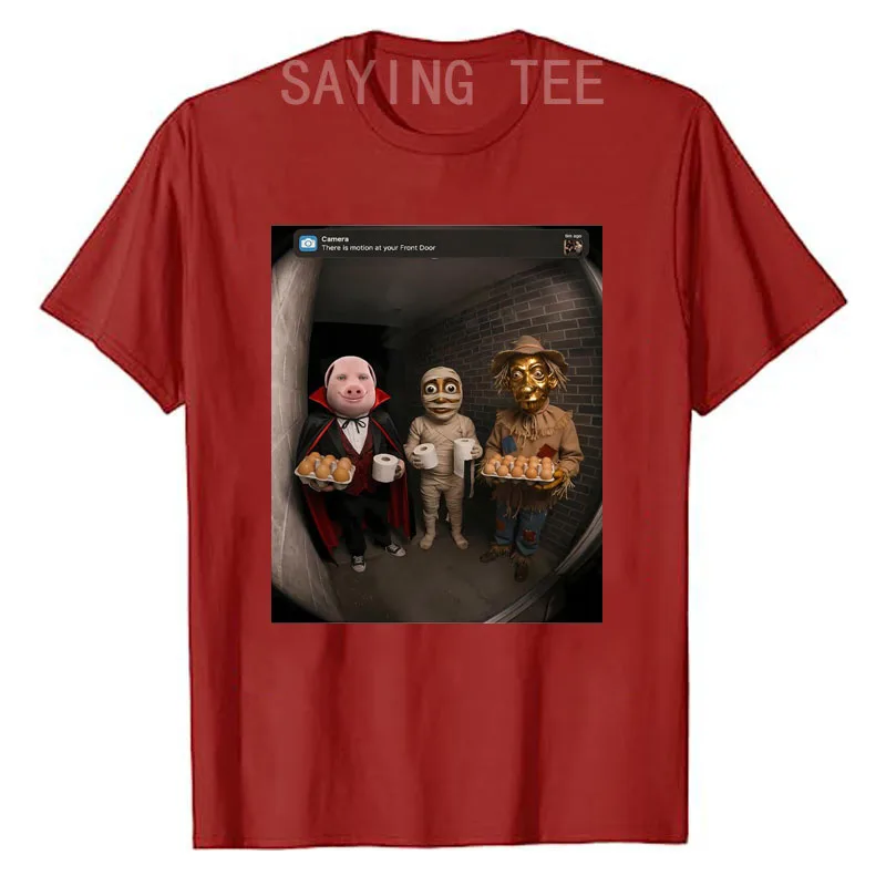 Tung Sahur Neegy Meme Doorbell John Pork Halloween-Kostüm Premium Weiches Baumwoll-T-Shirt Y2k Joke Brainrot Crew Persönlichkeitskleidung – Detail 24