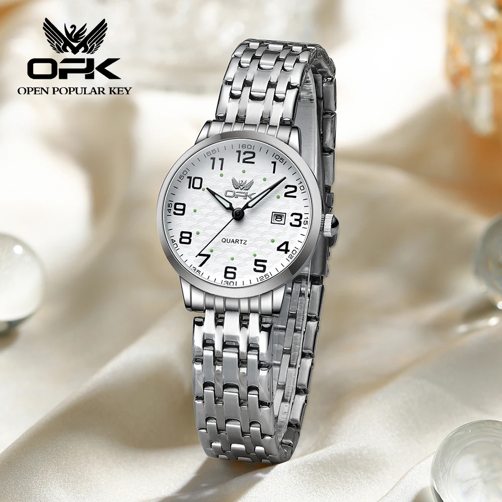 OPK 6006 Ladies Watch Classic Quartz Watch Roman Numeral Watch For Women Waterproof Luminous Date Watch With Box Original Reloj