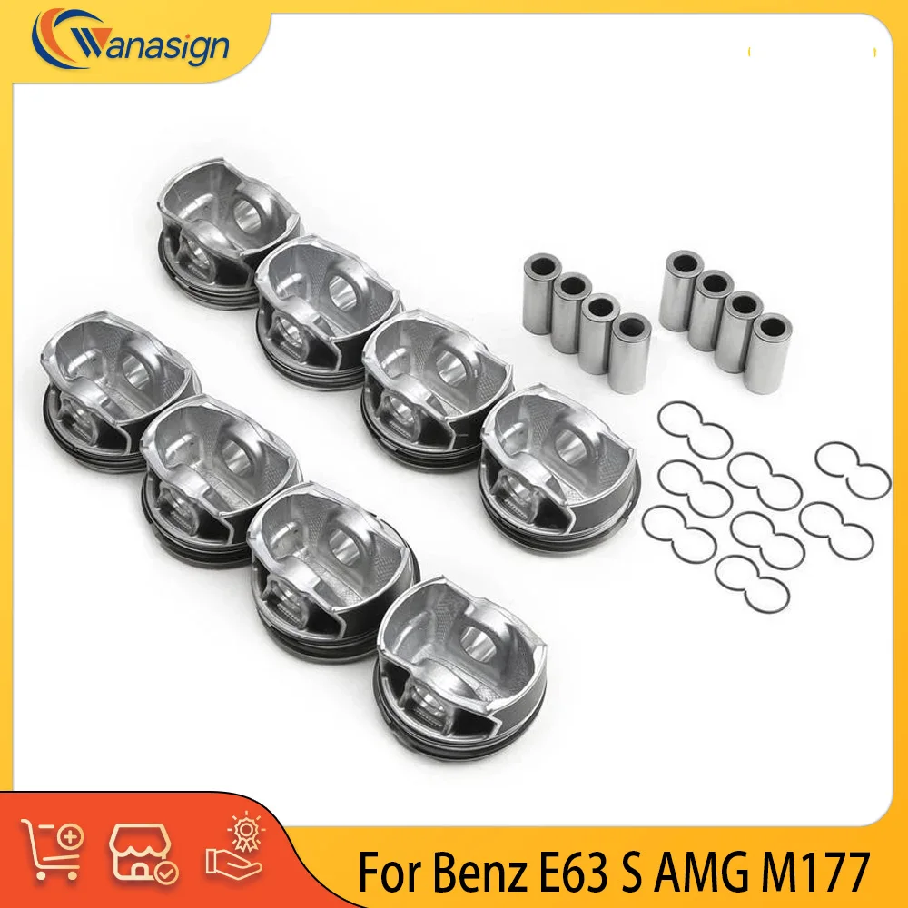 Engine Parts Piston & Ring Set Fit 4.0 L V8 Gas M177 For Mercedes-Benz G63 C63 E63 AMG W205 W463 4.0T V8 1770306000 1770300900