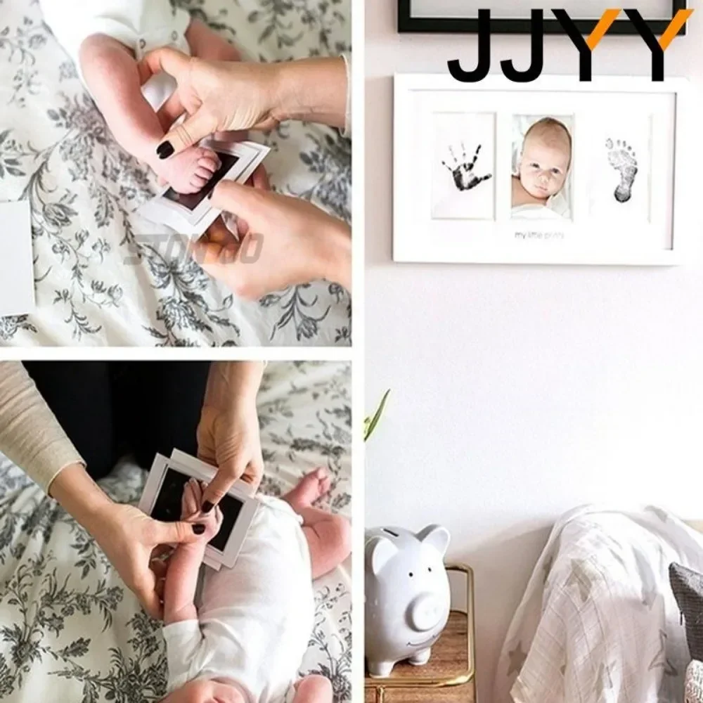 مجموعة بصمات الأقدام DIY مع وسادات حبر وإطار صور للأطفال الصغار هدية استحمام آمنة ونظيفة تذكار الذاكرة #3