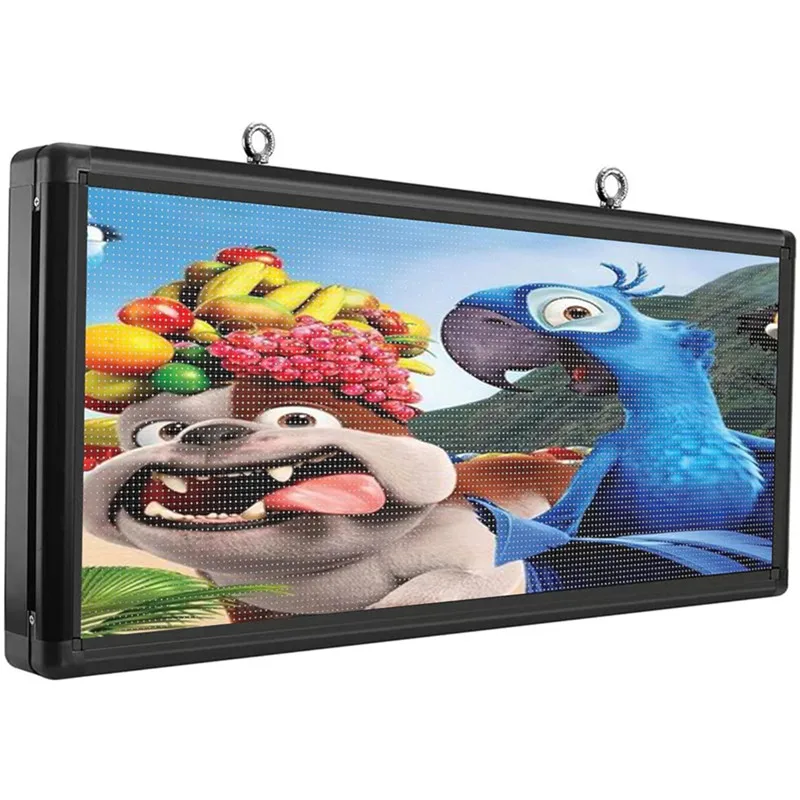 P6 Full Color Wifi Outdoor LED Sign RGB Video Image USB Flash LED Display 103x45cm Programmable LED Sign Scrolling Message Board