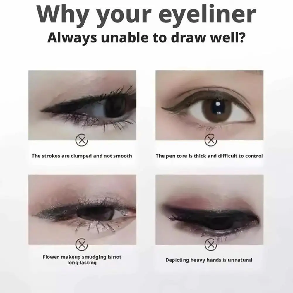 Wasserdicht Einfache Eyeliner Stempel Langlebige doppelseitige Wimpern Vorlage Mit Tinte Paste Schwarz Eye Liner Stempel Für Beginn E1l7