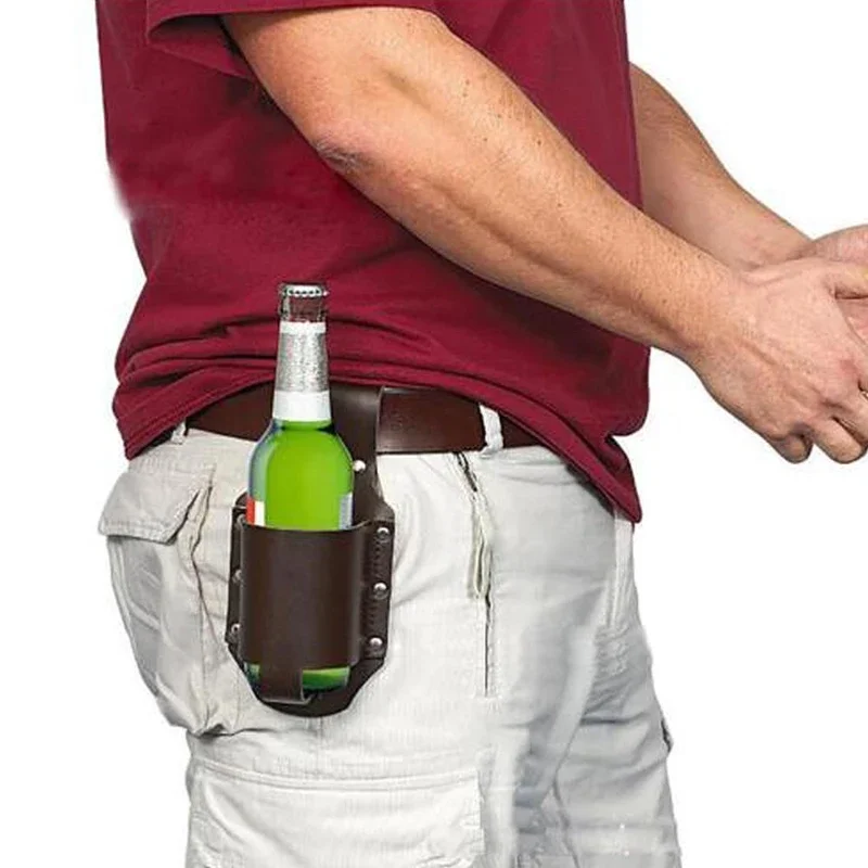 1Pc Holster Tragbare Flasche Taille Bier Gürtel Tasche Handliche Wein Flaschen Getränke Können Halter