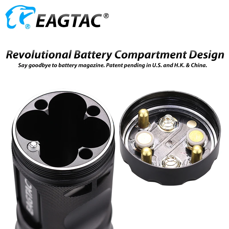 EAGTAC MX25L4C XML2 XPL HI SFT40 أربعة LED الشعلة توربو رئيس مصباح يدوي 4800 لومينز للبرمجة التكتيكية الحرة 4 قطعة 18650 بطارية