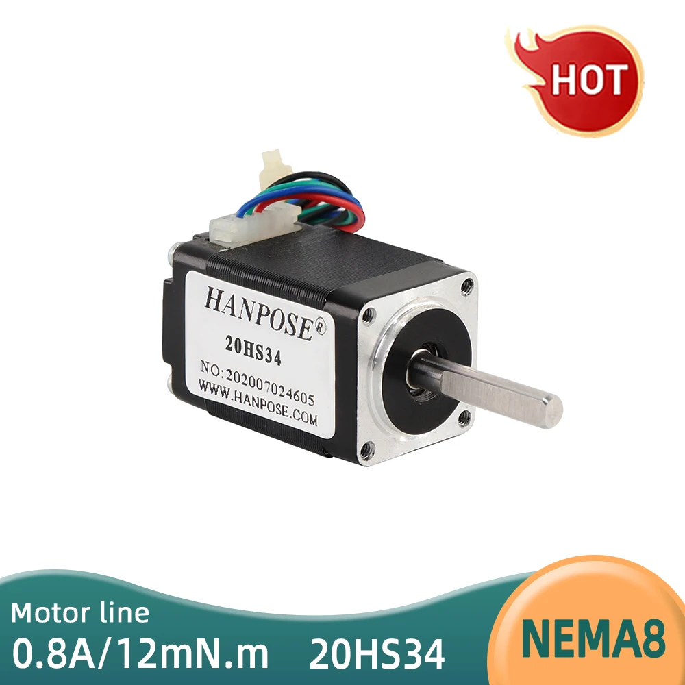 

Nema 8 Stepper motor For CNC 3D printer 20HS34 Series motor 21mN.m 34mm 0.8A 1.8 degree High Torque CE certification Stepper