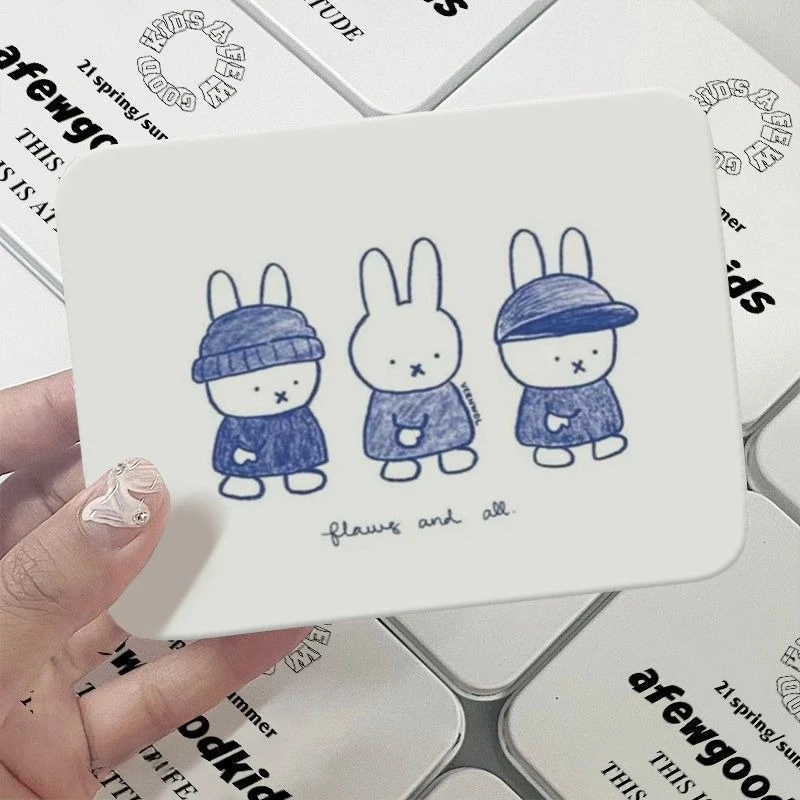 

New Kawaii Miffy Blue Hat Miffy Rabbit Storage Iron Box Organizing Desktop Storage High Beauty Box Children's Toys