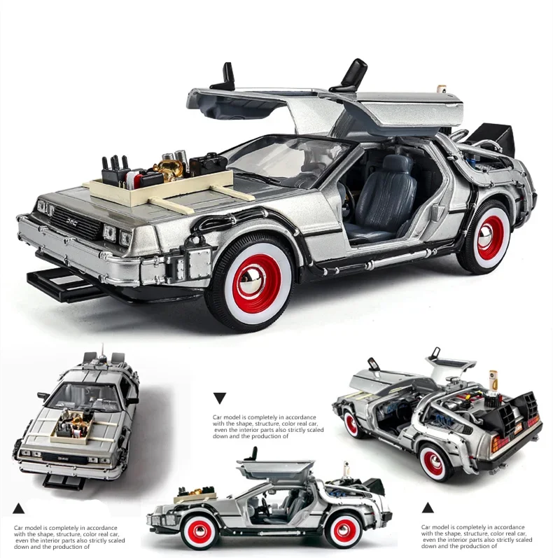 Welly DELOREAN TIME MACHINE ミニカー1/24サイズ WELLY 1:24 Back To The Future Time Machine Diecast Alloy Model Car