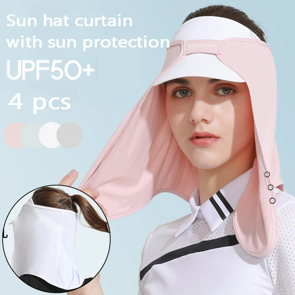 

Women's UV Protection Masks Cap UPF 50+ Sunscreen Cycling Neck Cover Hat Visor Shawl Sun Protect Cap Face Scarf Anti-UV Summer