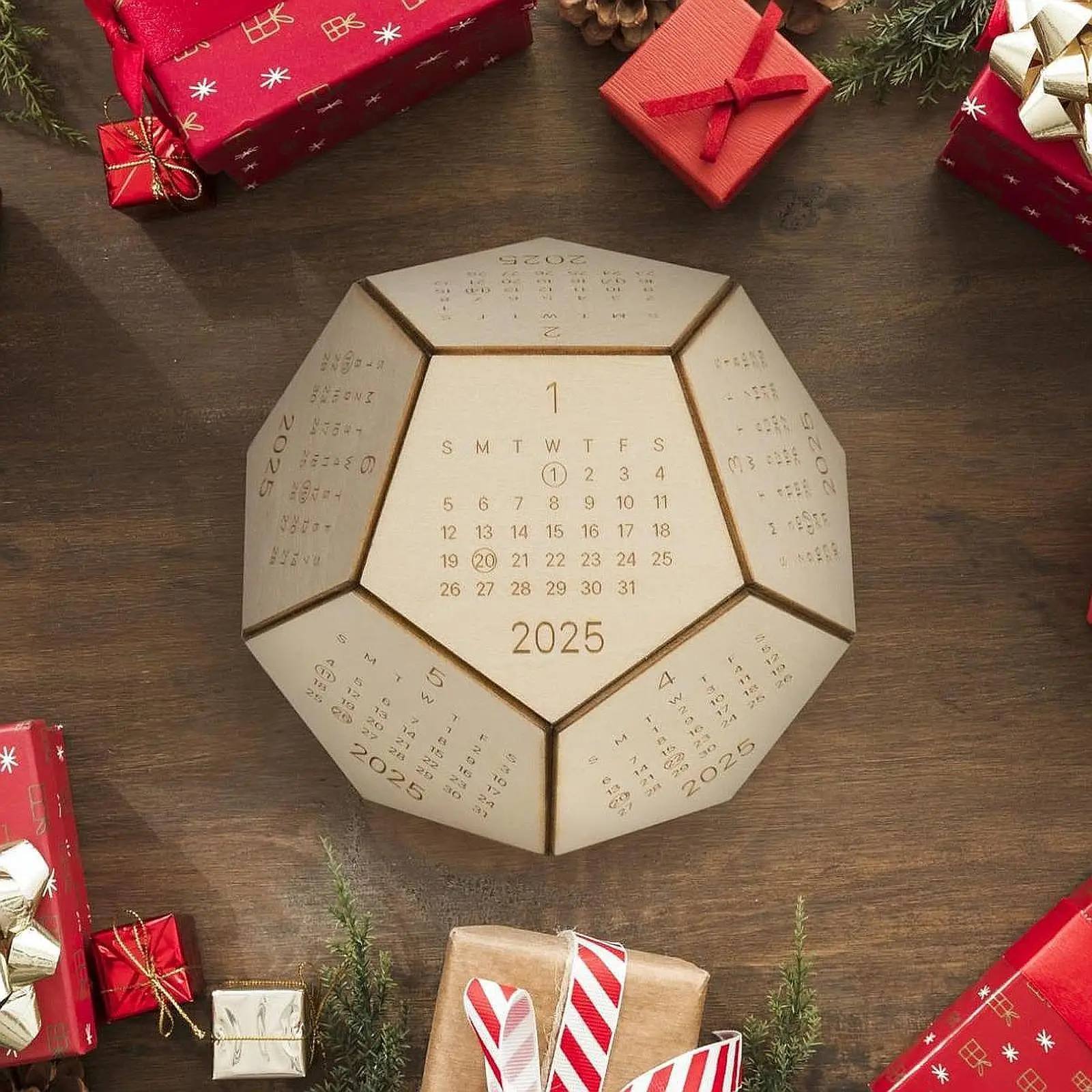 Dodekaeder-Würfelkalender, Innenkalender 2025, für männliche Kollegen und Erwachsene