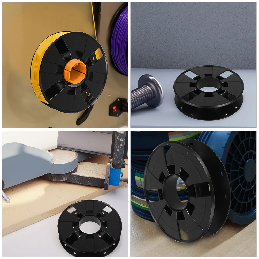 2 قطعة ثلاثية الأبعاد خيوط بكرة صغيرة حامل خيوط تخزين رفوف ورشة عمل سوداء تمديد الحبل بكرة ملحق الحبل