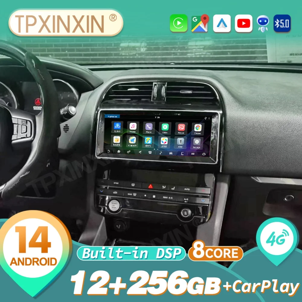 Qualcomm para Jaguar F-PACE 2016 ~ 2019 Android Auto Carplay Radio de coche vídeo automotriz reproductor estéreo Multimedia GPS Navi unidad principal