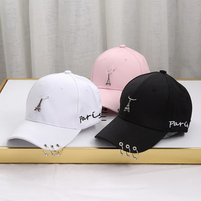 Children cute dad hat Metal ring hip hop snapback hats for boy Girls kids Cotton baseball cap