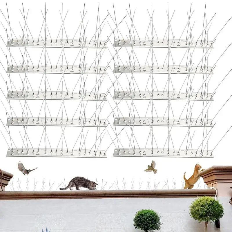 

Bird Spikes 10 Set Fence Spikes Stainless Steel Scare Devices For Protection And Security Garden Patio Window