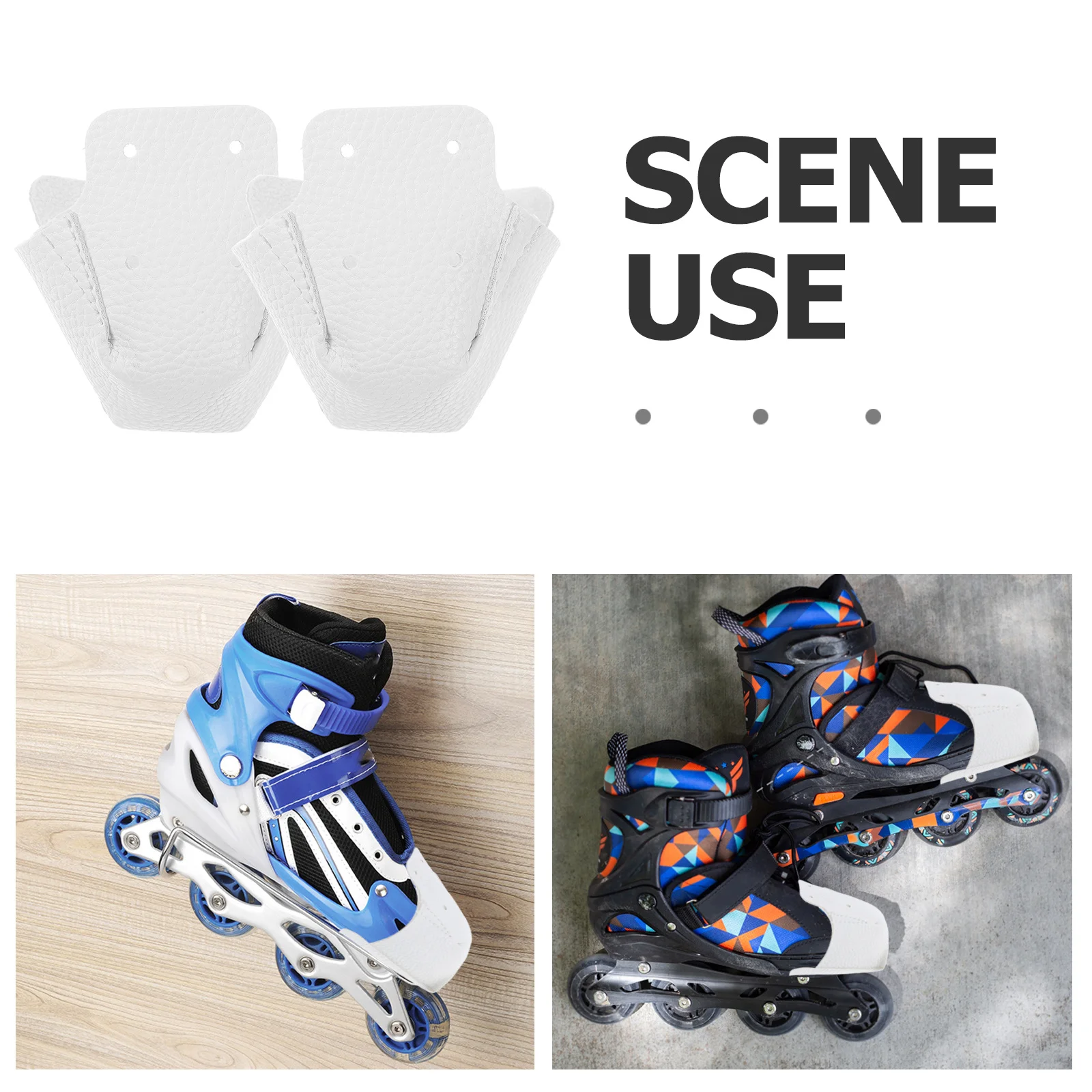 스케이트용 PU 토캡 1쌍, 쿼드 롤러 스케이트 토캡 보호, 발 부상 방지, 안정성 강화, 충격 저항