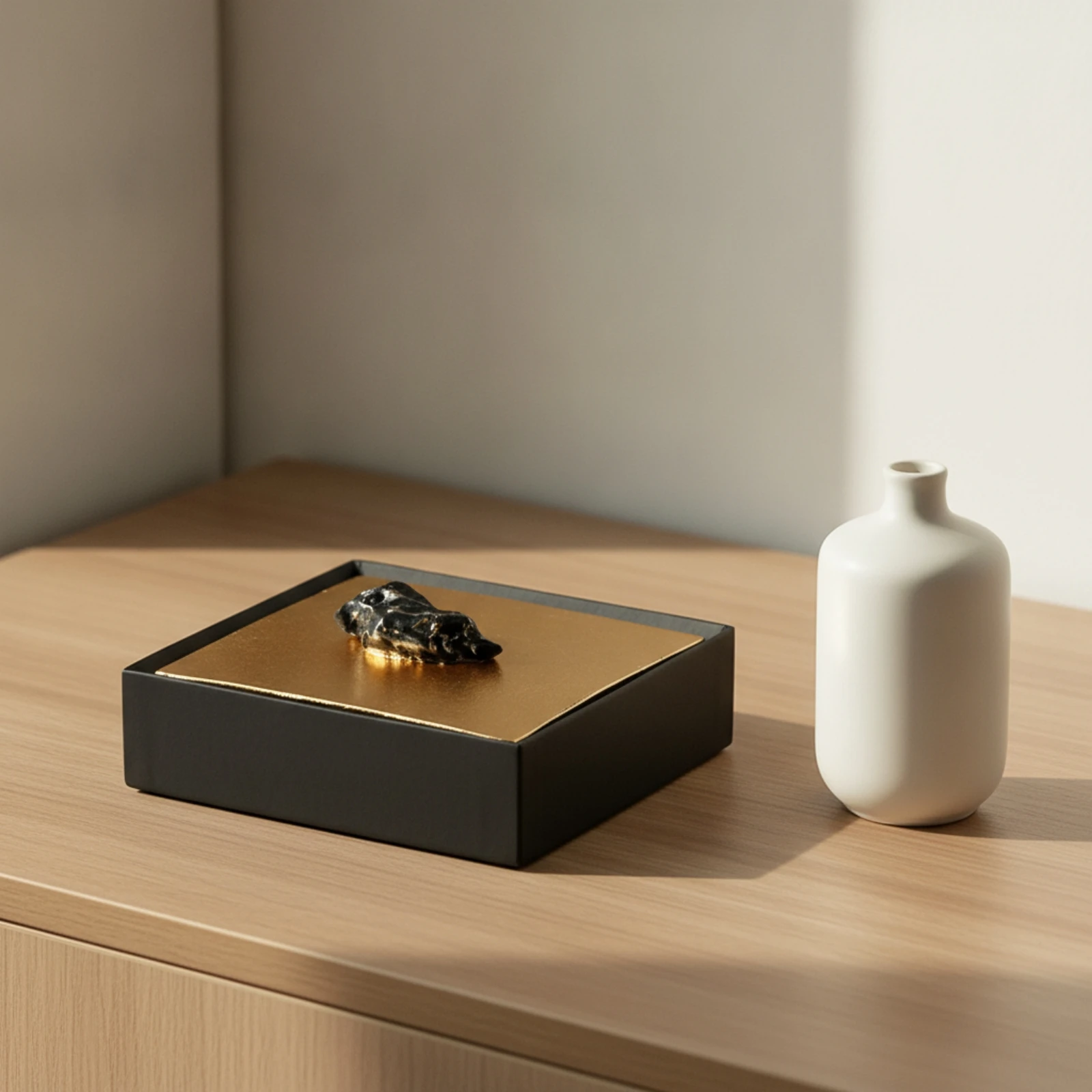 Geometric Decorative Storage Box Multipurpose Synthetic Resin Decorative Box Minimalist Vintage-Inspired for Study