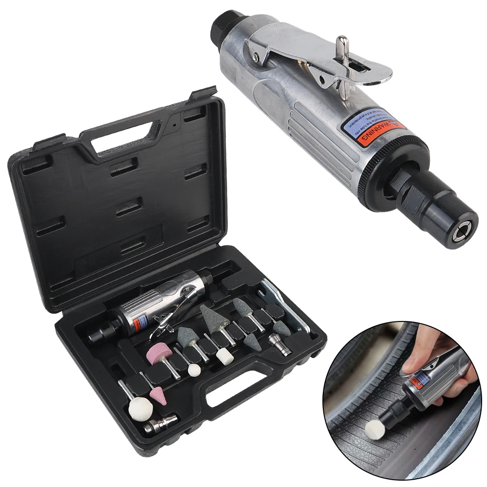 

16 шт. набор пневматическая шлифовальная машина, гравировальные инструменты 1/8 "-1/4", воздушная шлифовальная машина, шлифовальный полировальный станок, автомобильный полировщик шин, 25000 об/мин