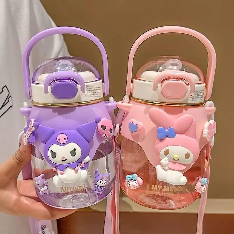 

Kuromi Children Cartoon Water Cups Student Sanrio Nice Appearance Summer Portable Straw Plastic Cup Kawaii Birthday Gift