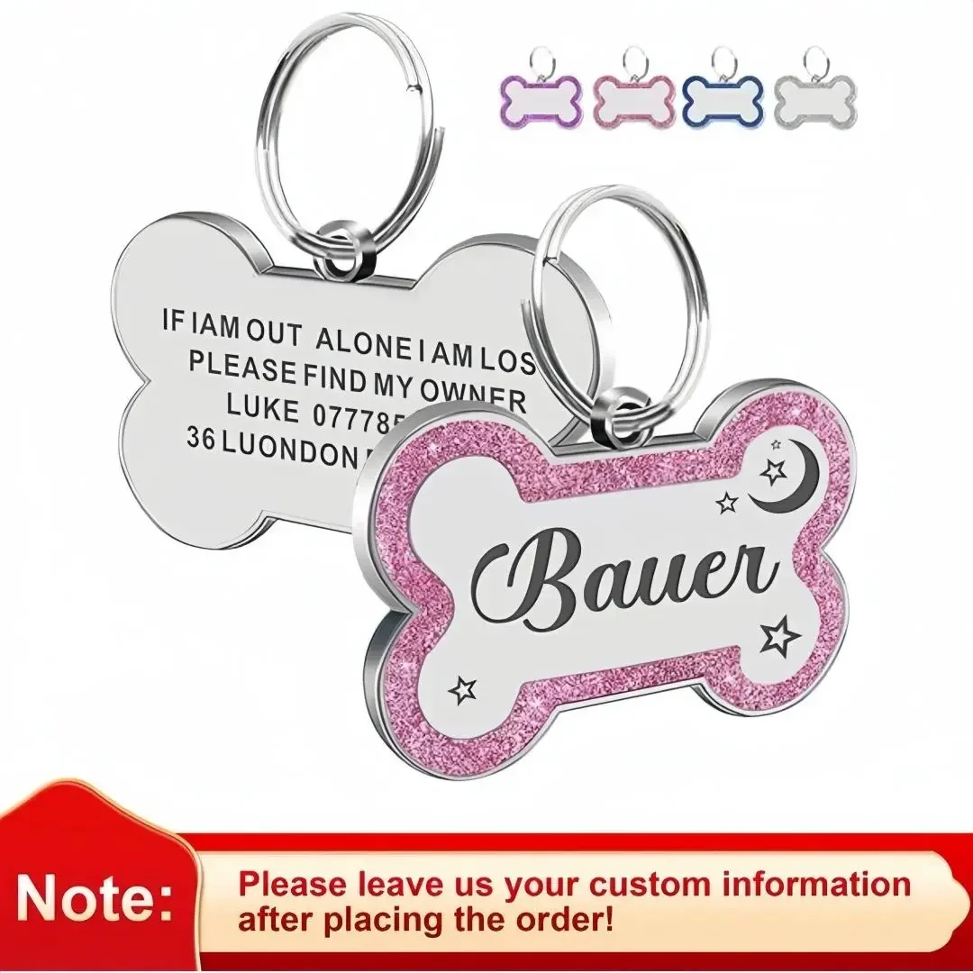 Dog ID Tag Personalized Gorgeous Dog Tags for Small Medium Dog Footprint Custom Pet Name Tag Plate Collar Accessories