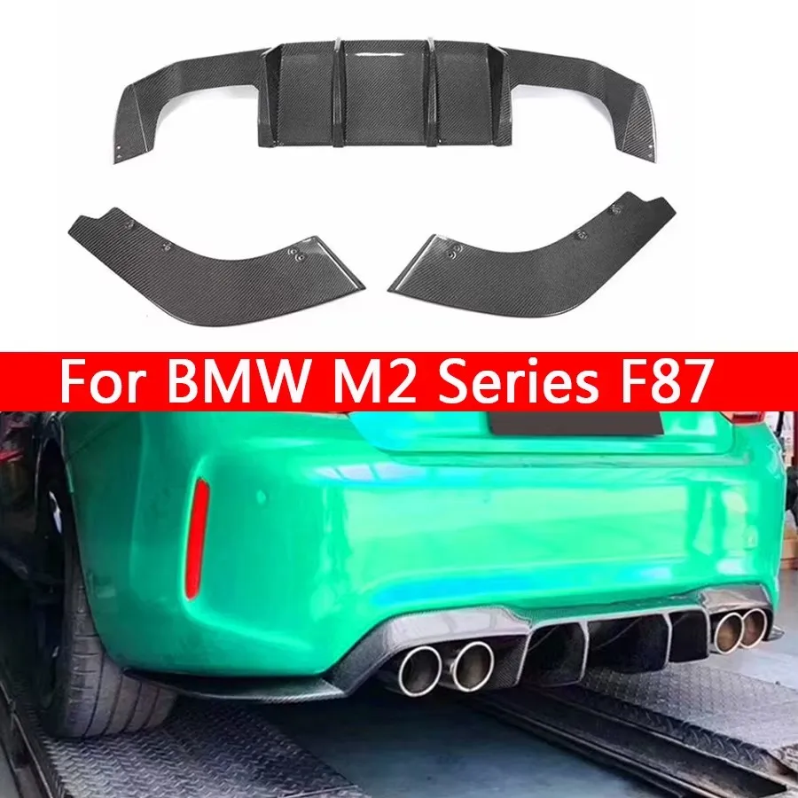 For BMW M2 F87 M2C Carbon Fiber Diffuser Car Rear Bumper Diffuser Rear Splitters Spoiler Back lip V Style Diffuser Body Kit