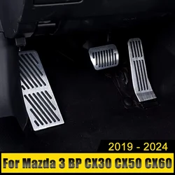 Car Foot Rest Accelerator Brake Pedal Cover For Mazda 3 BP CX30 CX50 CX60 MX30 MX-30 2019 2020 2021 2022 2023 2024 Accessories