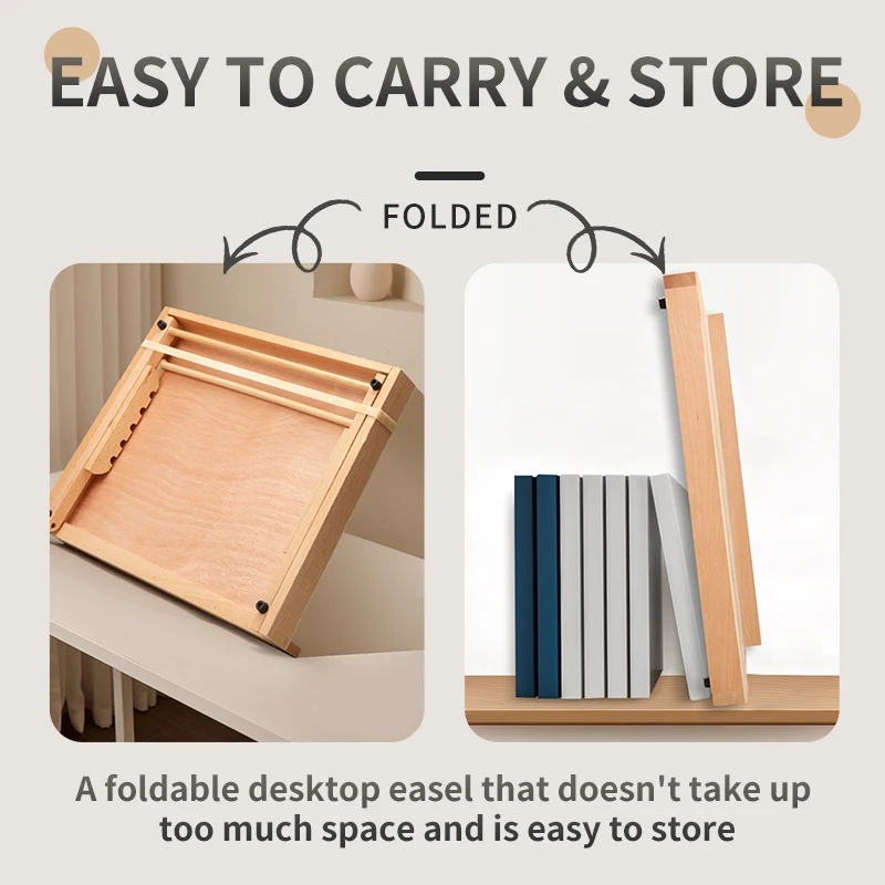 A3 Desktop Easel Board with 5-Position,Tabletop Wooden Painting Display for Classroom, Home, Studio, Students & Adults