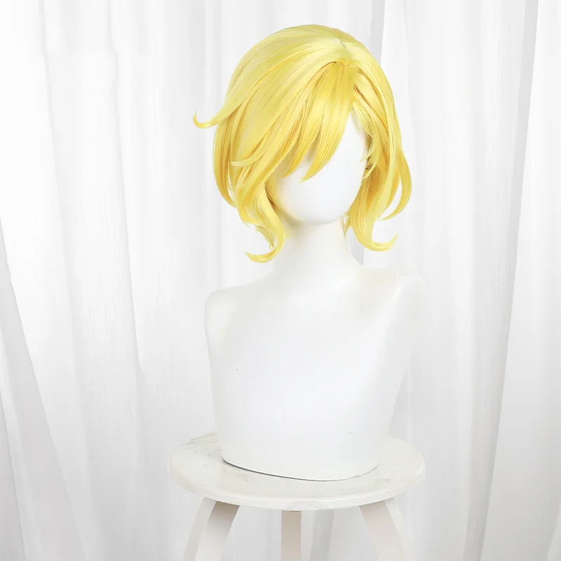 Jogo setsu peruca cosplay curto encaracolado loiro anime personagem cabelo para comicon festa adulto mulheres homens