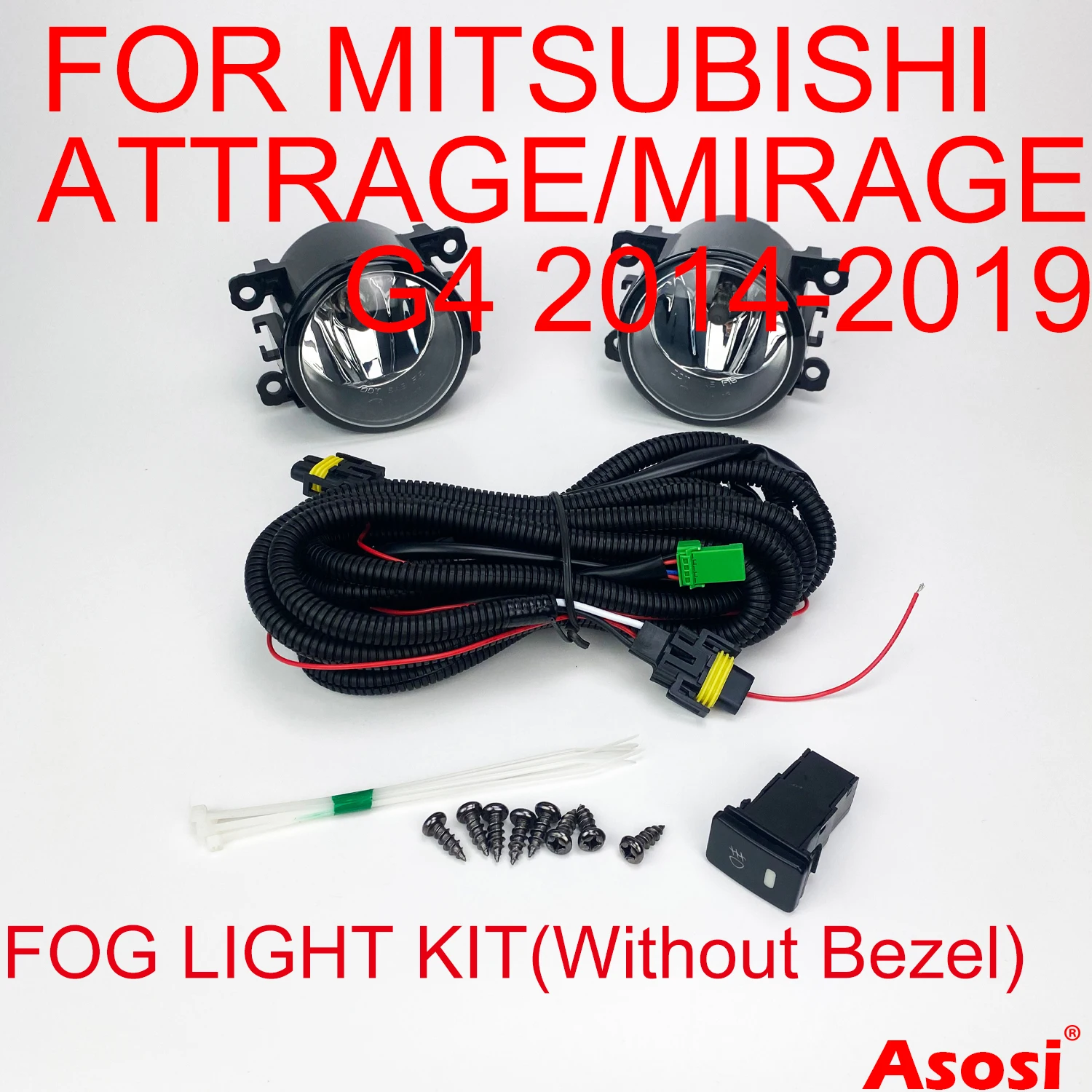 

Front Bumper Fog Lights Driving Lamps For Mitsubishi Attrage/Mirage G4 2014 2015 2016 2017 2018 2019 W/Bulb Switch Wire Harness