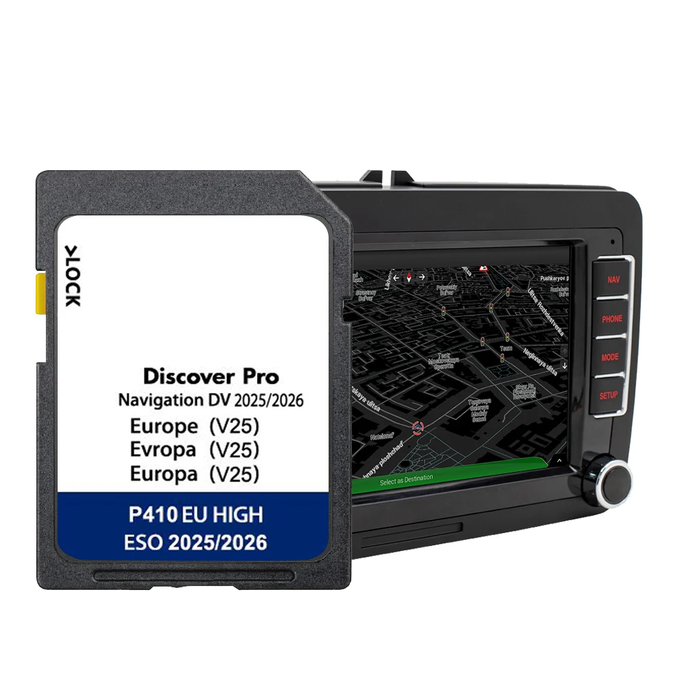 

for Volkswagen Golf Sportvan 5G from 2014 Car Discover Pro DV V25 Navigation SD Memory Card Europe Map