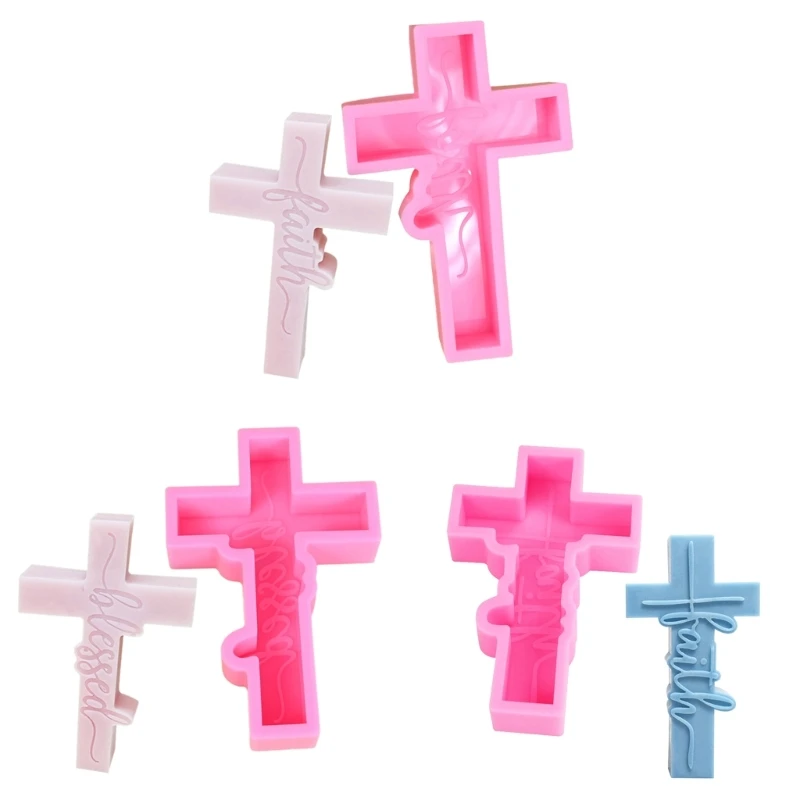 

Set of 2 Multipurpose Silicone Embossed Crucifix Molds for Chocolate and Candy 45BE