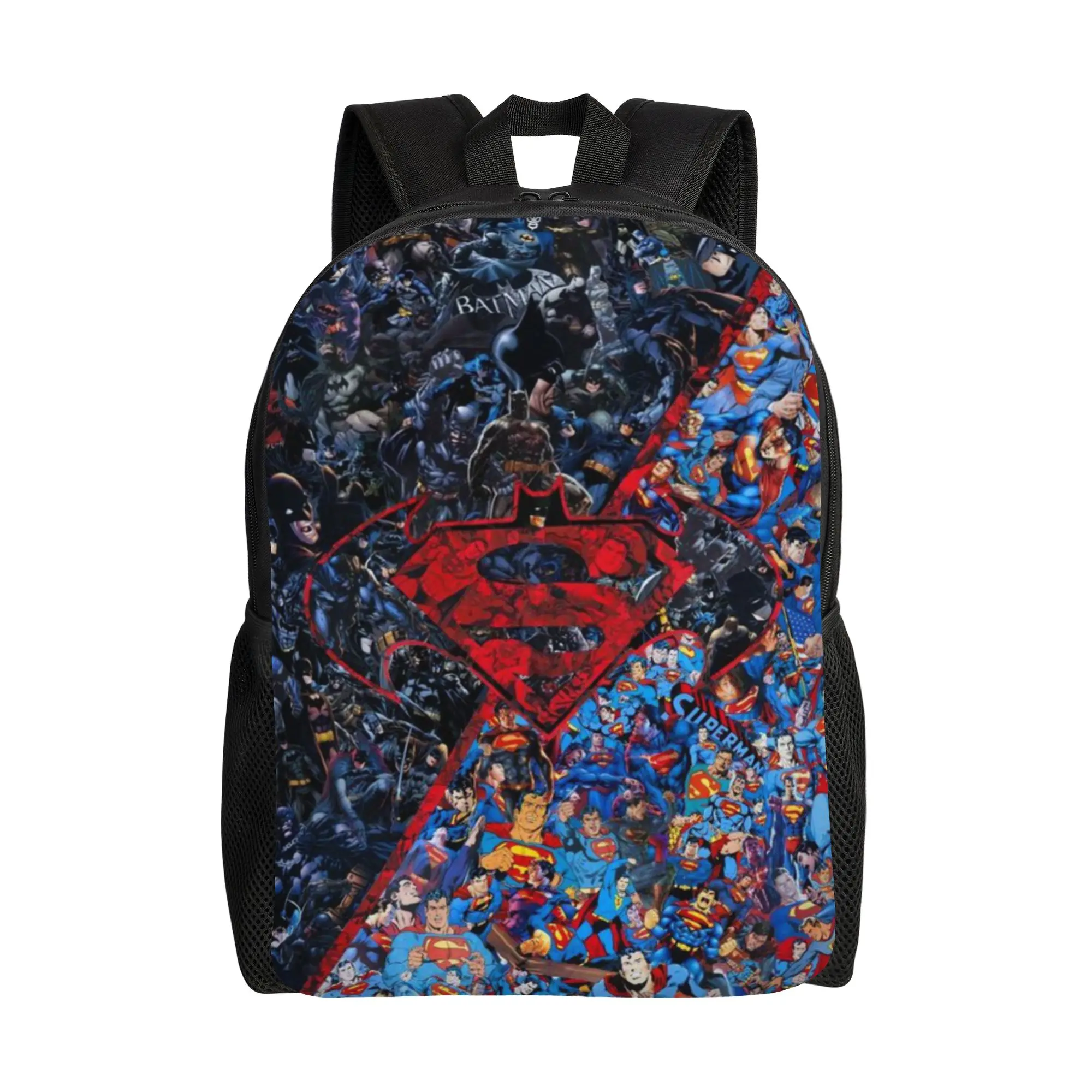 

Back to school season Harajuku Design Duel Bookbag Superman College Student Backpack