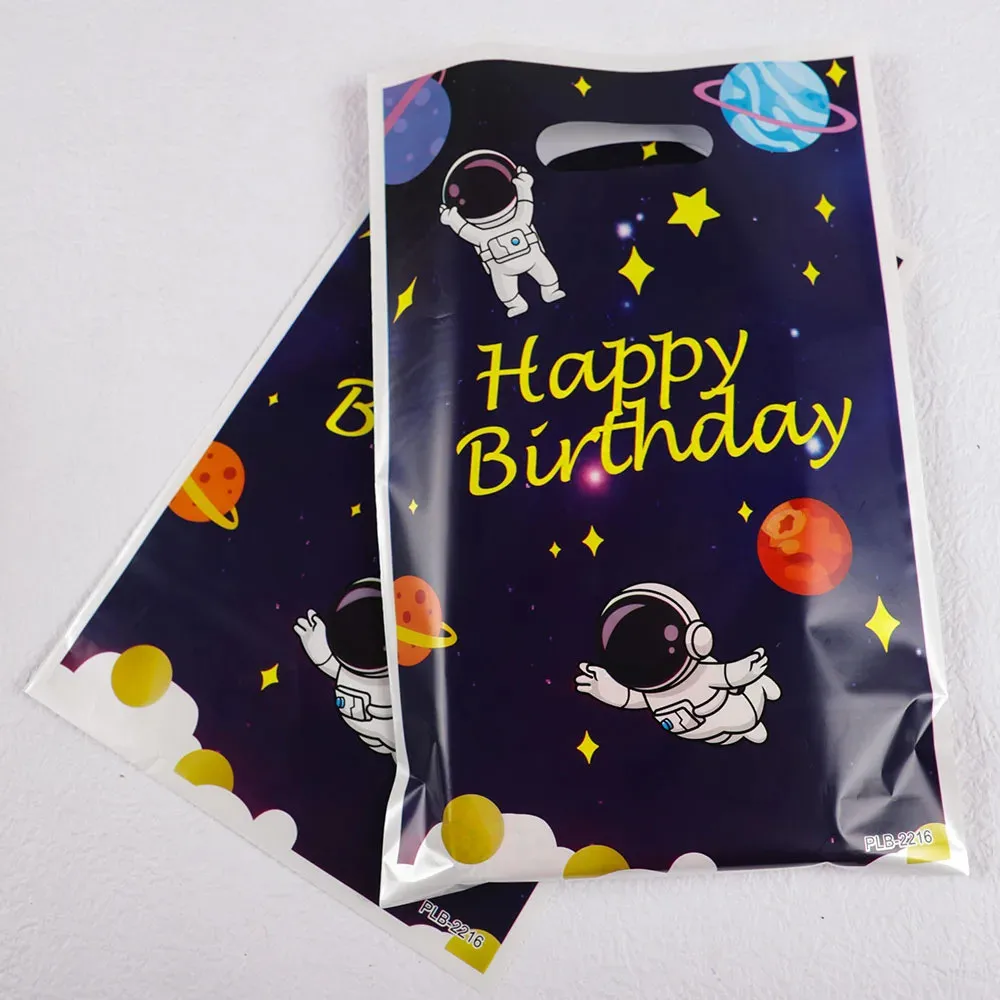 30Pcs Cartoon Outer Space Astronaut Theme Party Gift Packing Bag Candy Cake Pouch Bag for Kids Happy Birthday Party Favors Bag