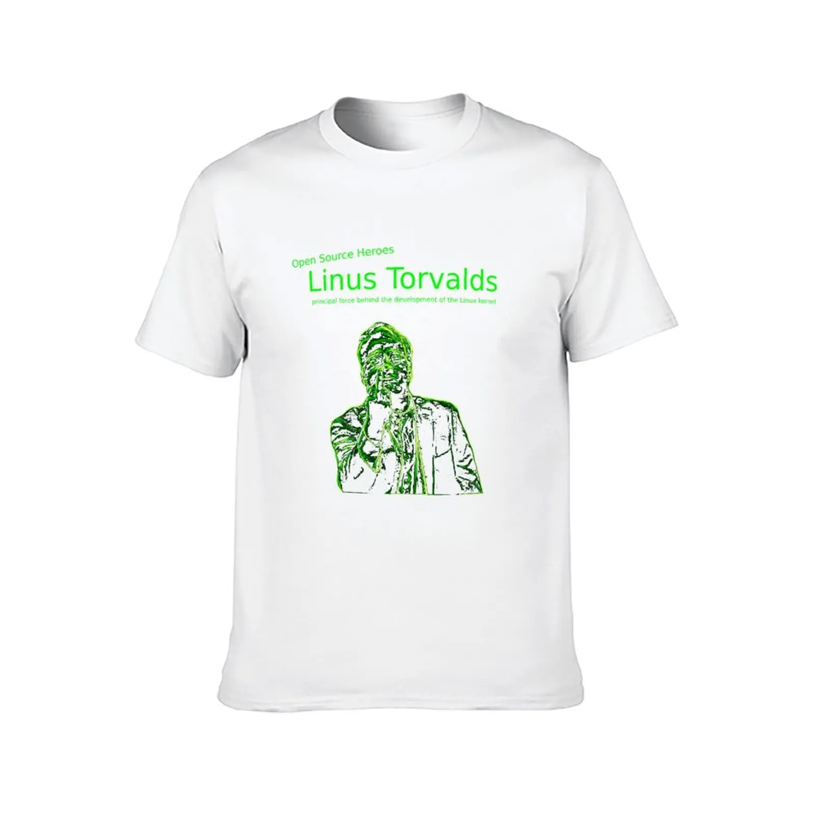 تي شيرت Linux Open Source Heroes - تي شيرت Linus Torvalds تي شيرت رجالي من القطن الثقيل تي شيرت للرجال #2