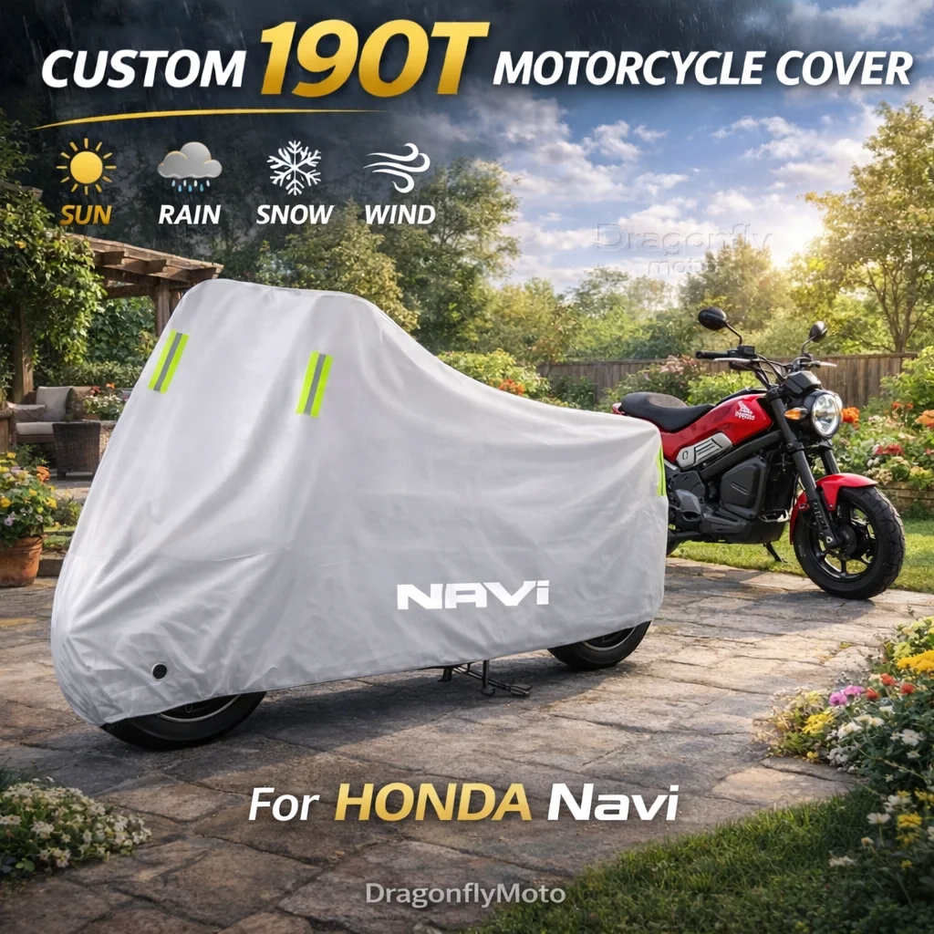 

For HONDA DREAMWING Navi 110 Navi 2016-2022 Motorcycle Cover Silver Waterproof UV Rain Dust Sun Outdoor Indoor Protector