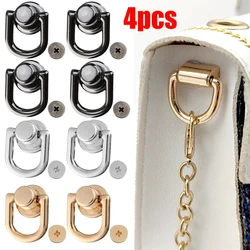 4pcs D-shaped Ring Bag Side Clip Buckles Metal Double Buckle Handbag Chain Handles Connector Bag Strap Hardware Accessories